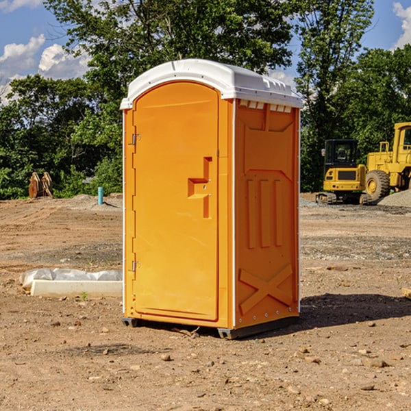 how often are the portable restrooms cleaned and serviced during a rental period in Rose Lake MI